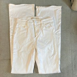 White flared jeans